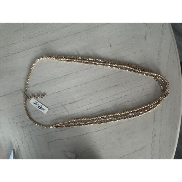 NWT Lucky Brand Gold-Tone Multi-Strand Textured Bead Necklace - Picture 1 of 10